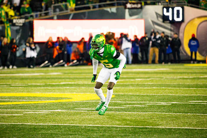 Oregon Ducks cornerback Khyree Jackson against the Oregon State Beavers.